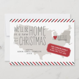 Tarjeta Festiva Navidades de Nueva York mudándose de vacaciones en