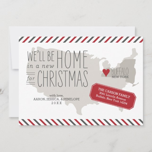 Tarjeta Festiva Navidades de Nueva York mudándose de vacaciones en (Anverso)