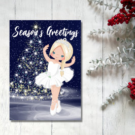 Tarjeta Festiva Navidades de Nutcracker Snow Queen Ballerina