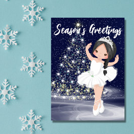 Tarjeta Festiva Navidades de Nutcracker Snow Queen Ballerina