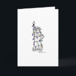 Tarjeta Festiva Navidades de NYC Hanukkah Holiday enciende Nueva Y<br><div class="desc">Las tarjetas presentan un ilustracion original de un monumento de la ciudad de Nueva York, la Estatua de la Libertad, "vestida" para la temporada de vacaciones. ¡Perfecto para Navidades o Hanukkah! Este ilustracion Chanukah también está disponible en otros productos. ¿No ves lo que estás buscando? ¿Necesita ayuda con la personalización?...</div>