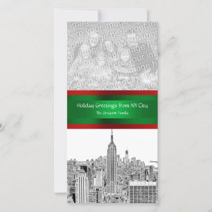 Tarjeta Festiva Navidades de NYC tomaron la línea de Skyline de ES