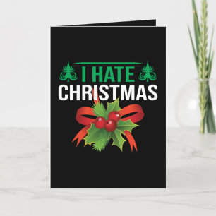 Tarjeta Festiva Navidades de odio divertidos con arte de palabras