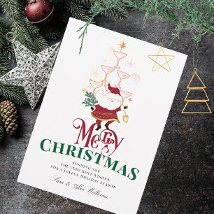 Tarjeta Festiva Navidades de oficina de Tini Bit Merry Martini San