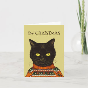 Tarjeta Festiva Navidades De Ojos Personalizados Antígeno De Gato