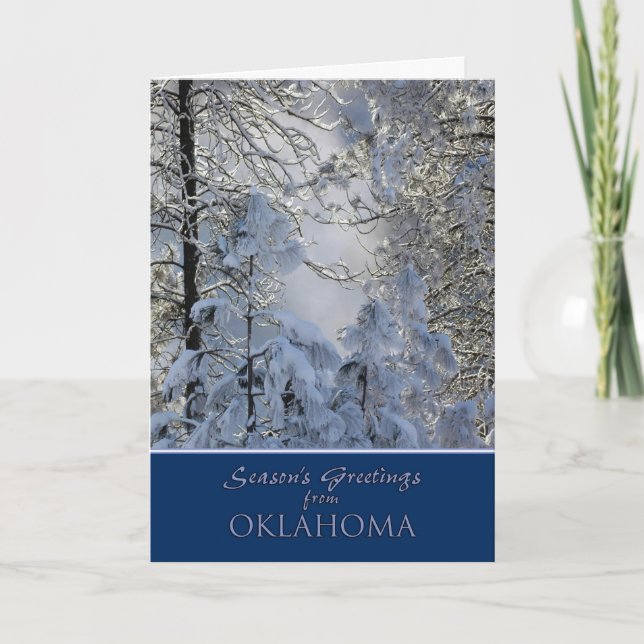 Tarjeta Festiva Navidades de Oklahoma Card (Anverso)