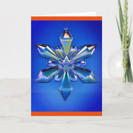 Tarjeta Festiva Navidades de ornamentos de copo de nieve azul feri