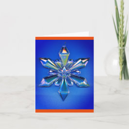 Tarjeta Festiva Navidades de ornamentos de copo de nieve azul feri