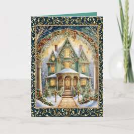 Tarjeta Festiva Navidades de Ornate Victorian