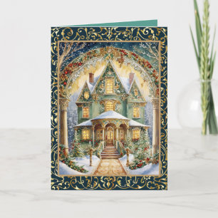 Tarjeta Festiva Navidades de Ornate Victorian