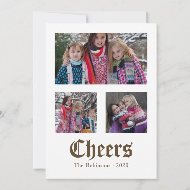 Tarjeta Festiva Navidades de oro de la época de la cosecha Foto de (Anverso)