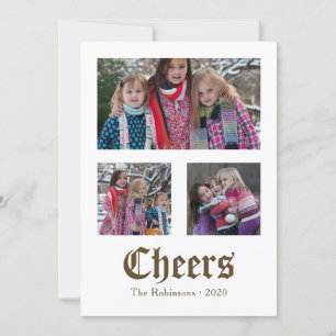 Tarjeta Festiva Navidades de oro de la época de la cosecha Foto de