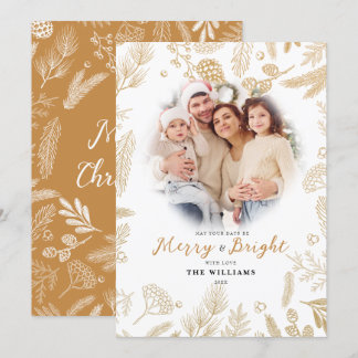 Tarjeta Festiva Navidades de oro elegante y simple