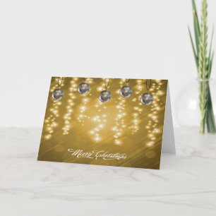 Tarjeta Festiva Navidades de oro y plata deslumbrantes