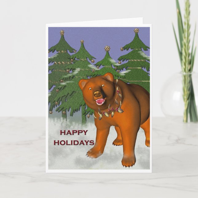 Tarjeta Festiva navidades de oso (Anverso)