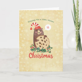 Tarjeta Festiva Navidades de oso dulce pastelería de galletas