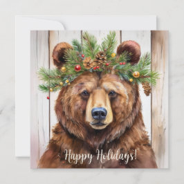 Tarjeta Festiva Navidades de oso festivo