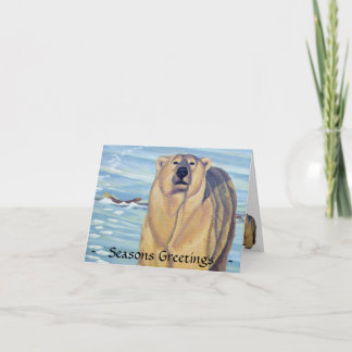 Tarjeta Festiva Navidades de oso polar Personalizado vacaciones de