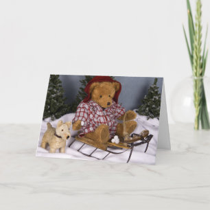 Tarjeta Festiva navidades de Oso y Perro de Teddy 4010