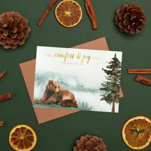 Tarjeta Festiva Navidades de osos rusos (Subido por el creador)