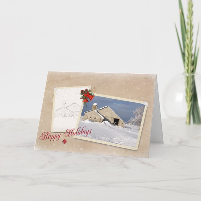 Tarjeta Festiva Navidades de país (Anverso)