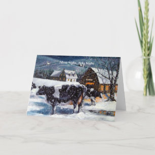 TARJETA FESTIVA NAVIDADES DE PAÍSES: VACAS: NOCHE SILENCIOSA