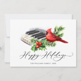 Tarjeta Festiva Navidades de pájaros rojos saludan a FOTO