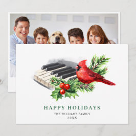 Tarjeta Festiva Navidades de pájaros rojos saludan a FOTO