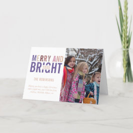 Tarjeta Festiva Navidades de paleta ultra violeta saludando foto