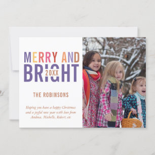 Tarjeta Festiva Navidades de paleta ultravioleta saludando foto