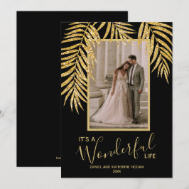 Tarjeta Festiva Navidades de palmeras tropicales foto