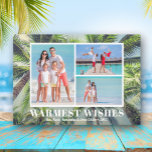 Tarjeta Festiva Navidades de palmeras tropicales foto<br><div class="desc">Comparte tus vacaciones favoritas en la playa o fotos de clima cálido con esta divertida tarjeta de vacaciones de Navidades de palmeras tropicales con tu mensaje en blanco moda. Seleccione Matte para papel más pesado y alta definición para obtener la mejor calidad de impresión.</div>