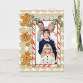 Tarjeta Festiva Navidades de pan de jengibre Foto de saludo