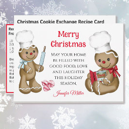 Tarjeta Festiva Navidades de pan de jengibre receta de intercambio