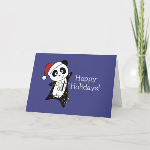 Tarjeta Festiva Navidades de Panda Nieve Animales De Invierno Pand