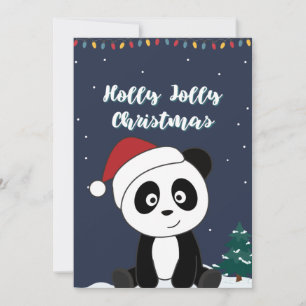Tarjeta Festiva Navidades de Panda Nieve Animales De Invierno Pand
