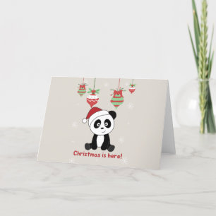 Tarjeta Festiva Navidades de Panda Nieve Animales De Invierno Pand