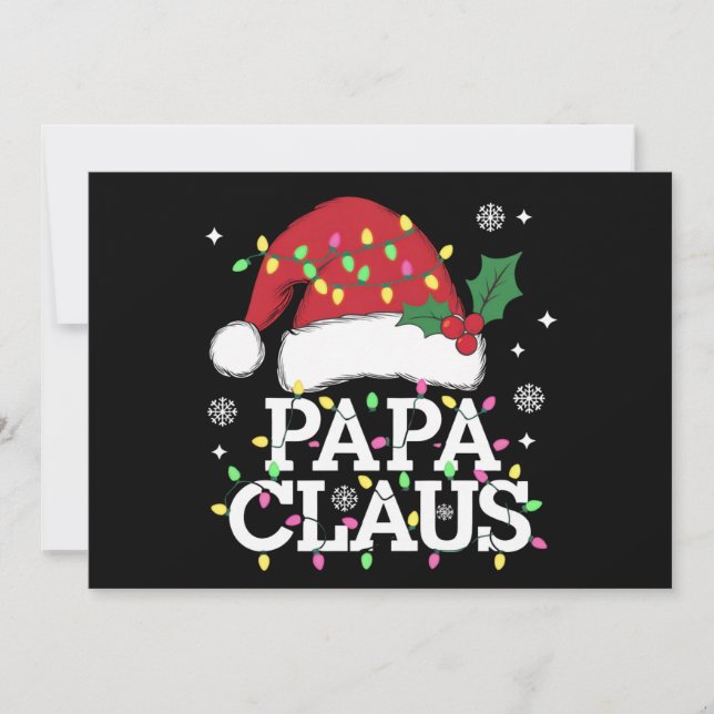 Tarjeta Festiva Navidades de Papa Claus alumbran a la familia Paja (Anverso)