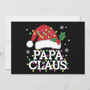 Tarjeta Festiva Navidades de Papa Claus alumbran a la familia Paja