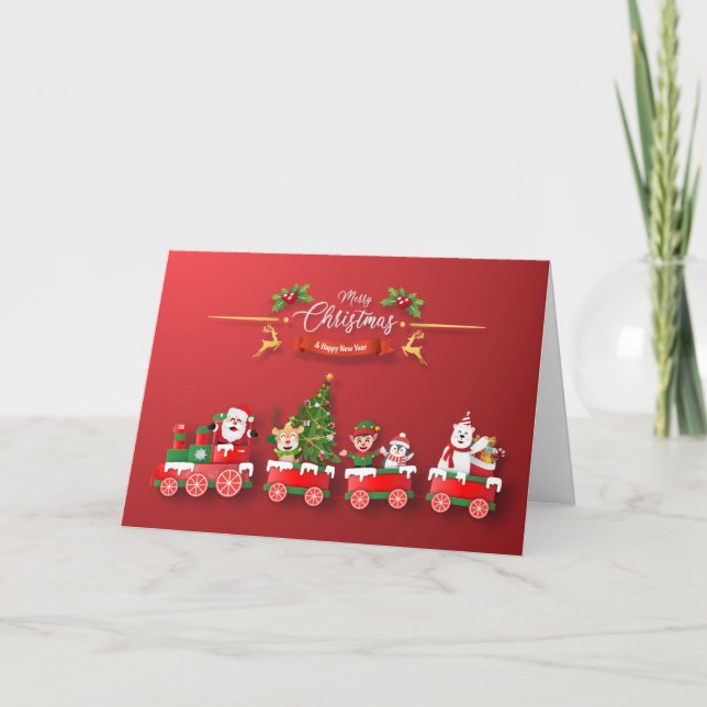 Tarjeta Festiva Navidades de papel (Anverso)