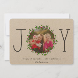 Tarjeta Festiva Navidades de papel Kraft para la felicidad simple