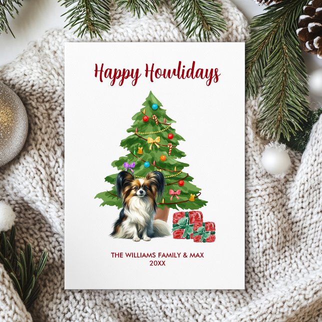 Tarjeta Festiva Navidades de Papillon Dog (Subido por el creador)