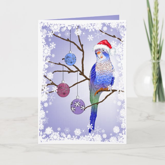 Tarjeta Festiva Navidades de Parakeet (Anverso)