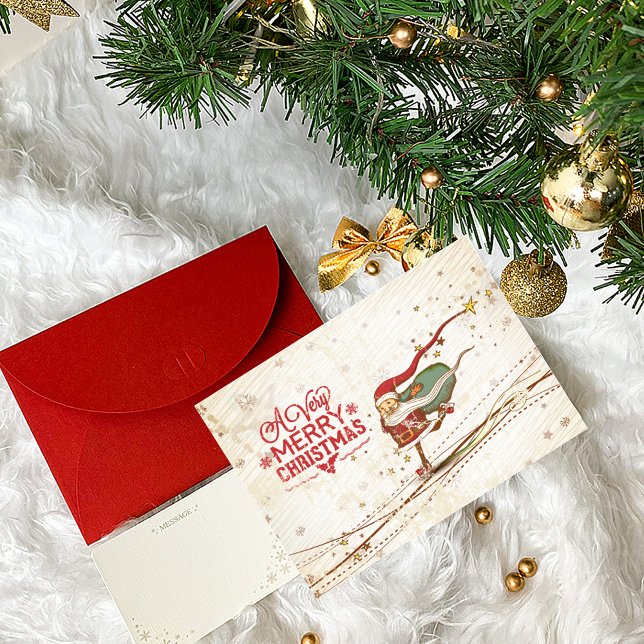 Tarjeta Festiva Navidades de patinaje sobre hielo Santa Claus (Subido por el creador)