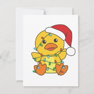 Tarjeta Festiva Navidades de pato Animales de invierno pato de vac