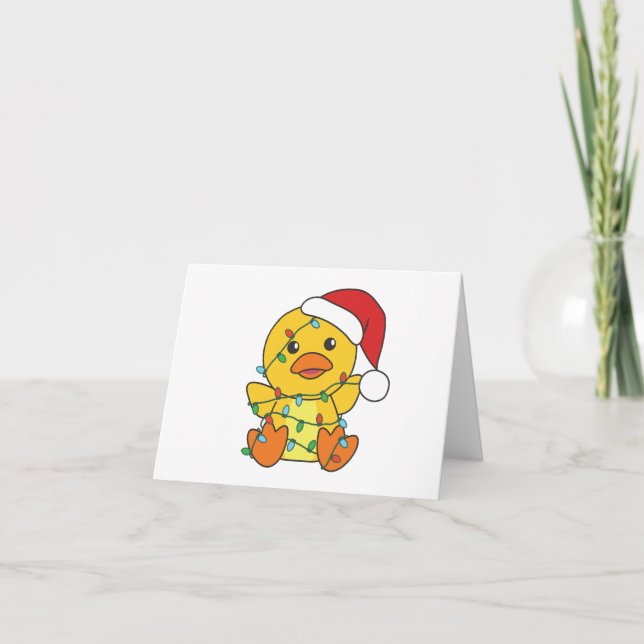 Tarjeta Festiva Navidades de pato Animales de invierno pato de vac (Anverso)