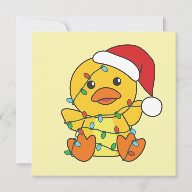 Tarjeta Festiva Navidades de pato Animales de invierno pato de vac (Anverso)