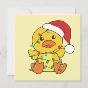 Tarjeta Festiva Navidades de pato Animales de invierno pato de vac