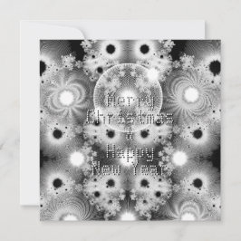 Tarjeta Festiva Navidades de patrones de fracturas blancas y negra