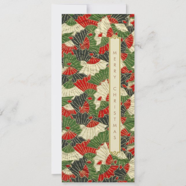 Tarjeta Festiva Navidades de patrones de origami en Japón (Anverso)